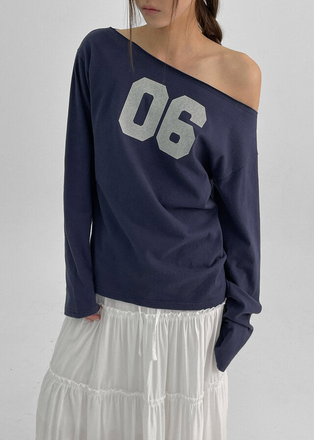 [kr] Periti Boatneck Print Long Sleeve T-shirt / 3colors