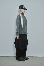 hugyourskin Flower button pola top (Charcoal)