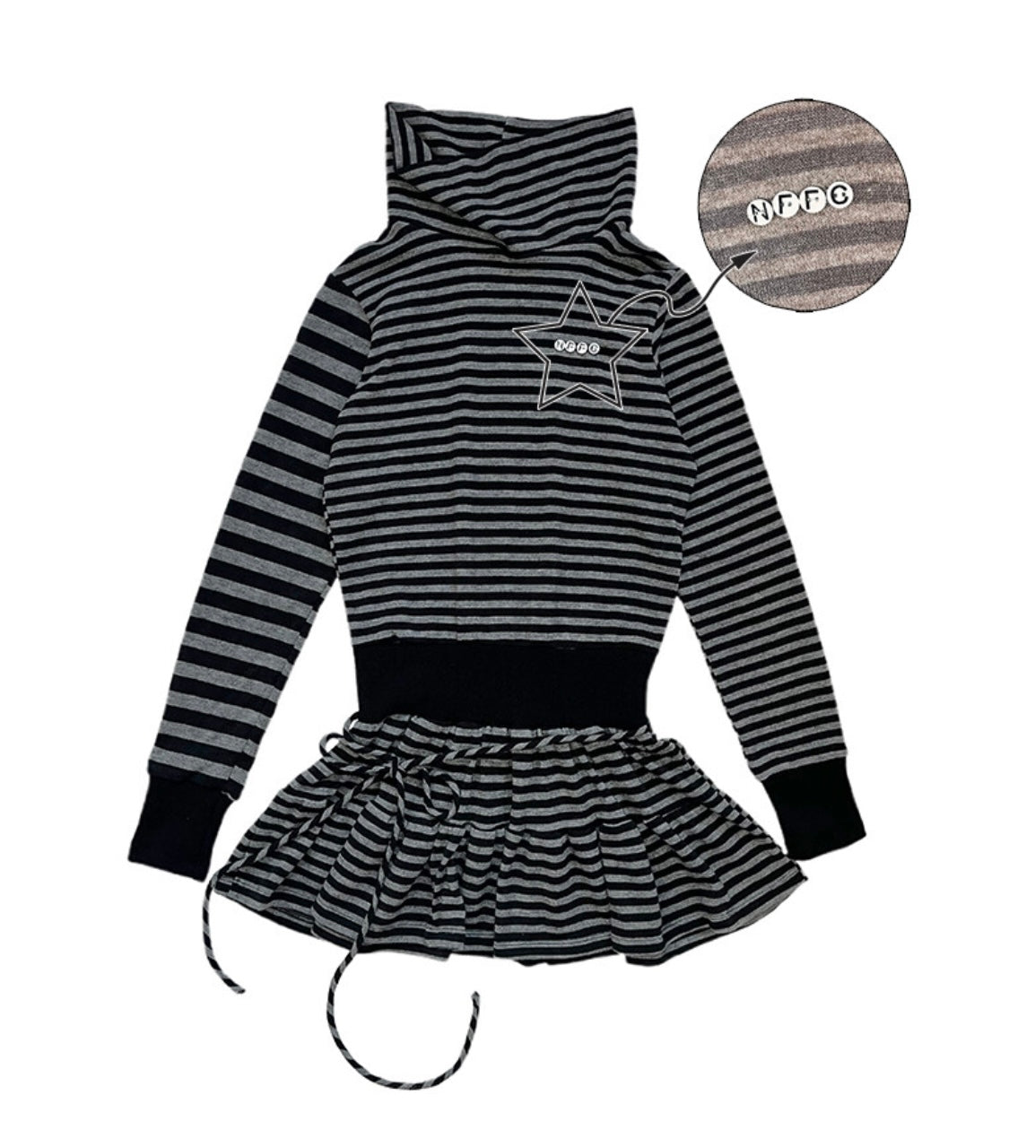 nofficialnoffice WIDE TURTLENECK DRESS TOP PINK BLACK