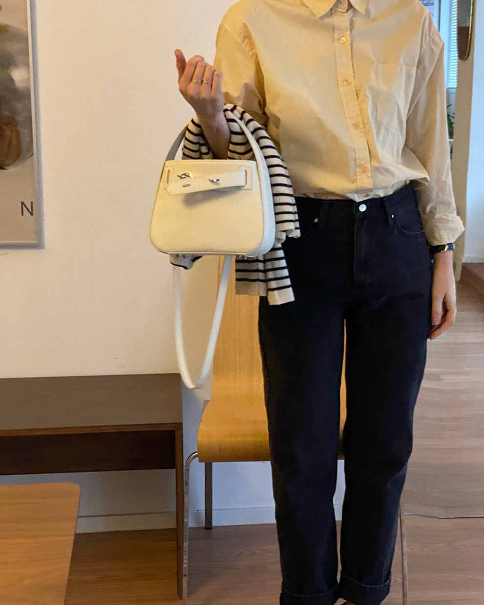 [100%牛皮] THE OFTN TILT / CREAM IVORY S