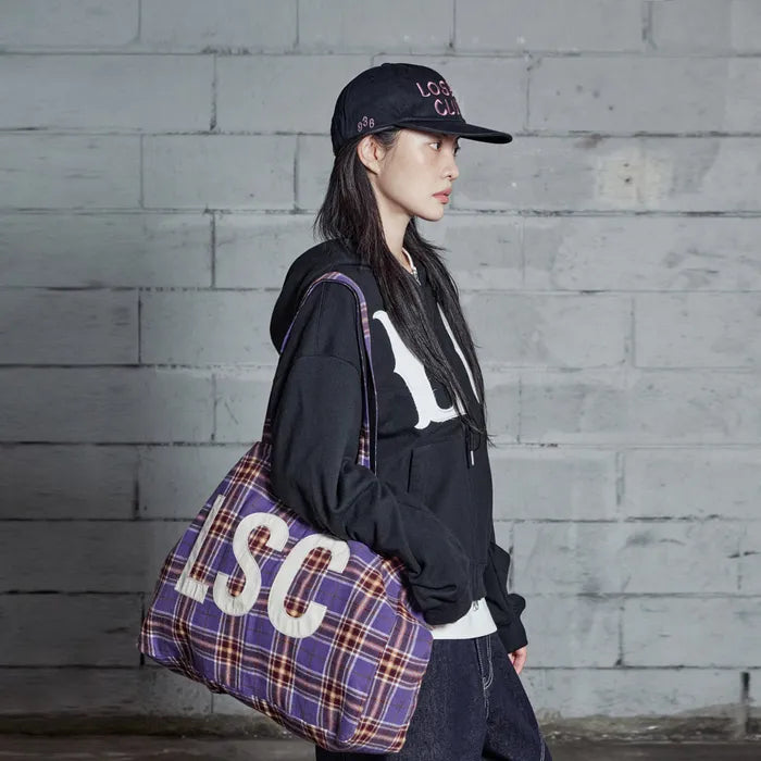 LSC Reversible Check Logo Big Eco Bag Black