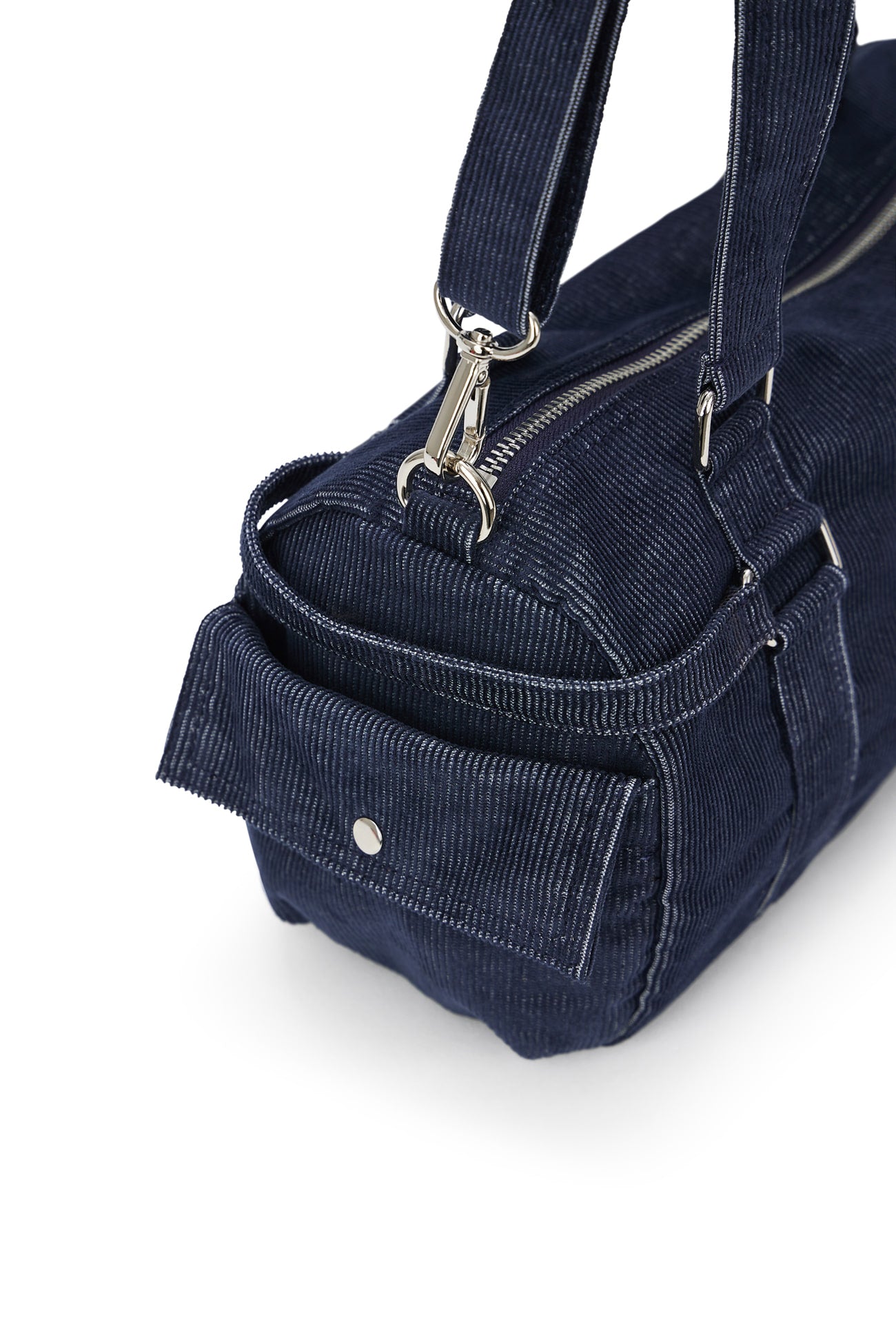 DEINET X TMV DENIM CORDUROY DUFFLE MINI BAG IN BLUE