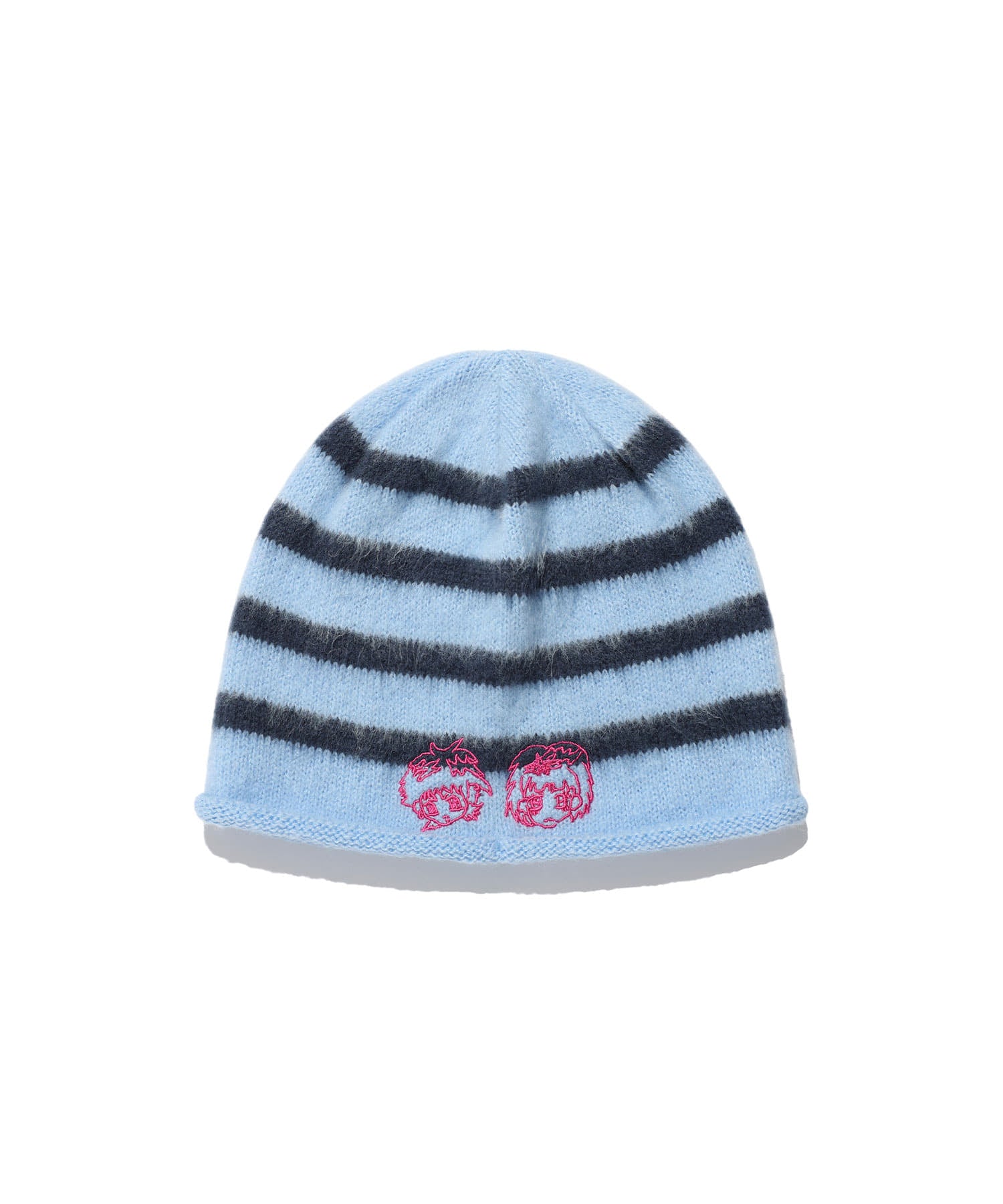 niceghostclub [X SOULPUSSSY CAT]GHOSTSOULGIRL STRIPE BEANIE [BLUE]