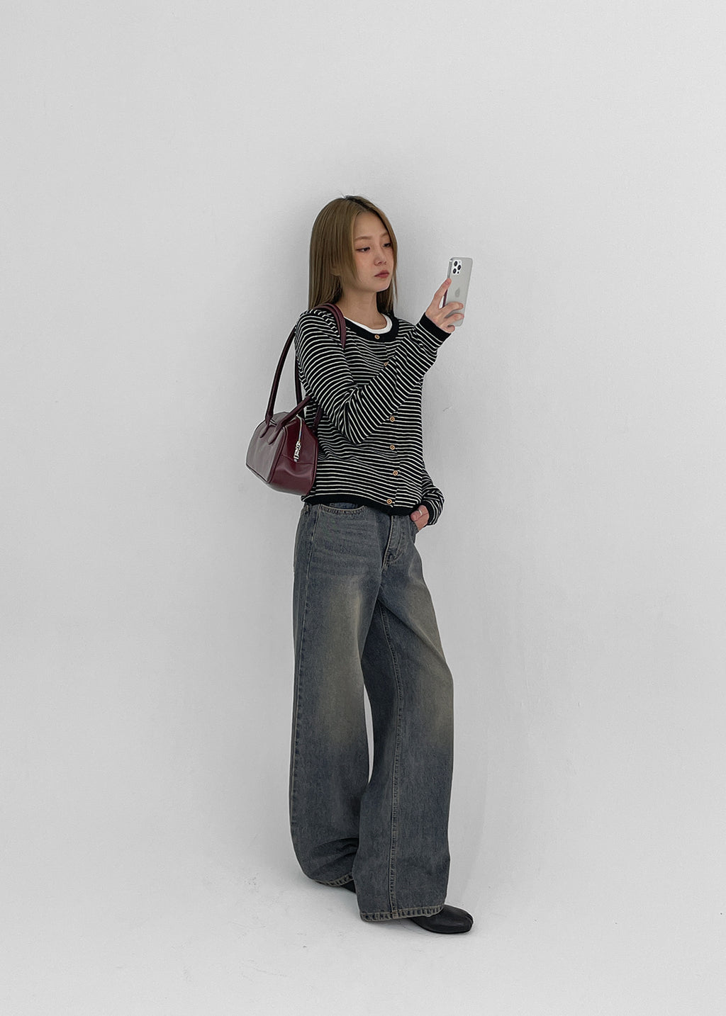 韓國製造 Best Wide Denim Pants / Dark