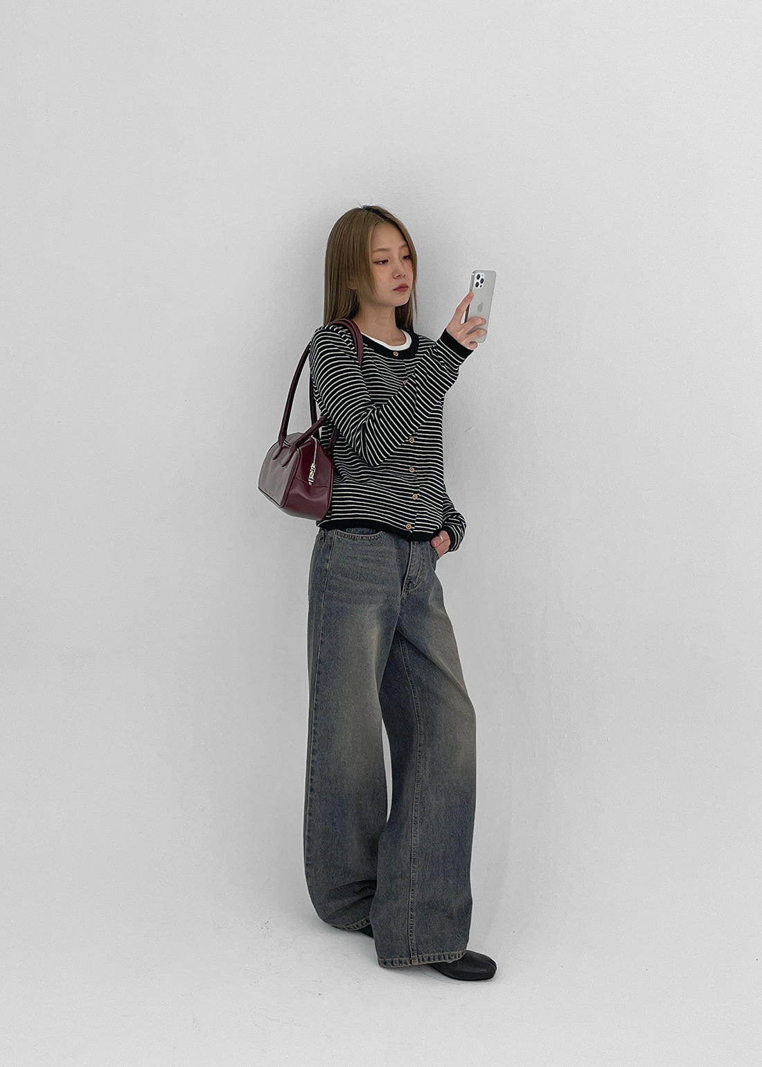 韓國製造 Best Wide Denim Pants / Dark