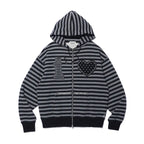 I LOVE APPLIQUÉ HOOD ZIP-UP_CHARCOAL