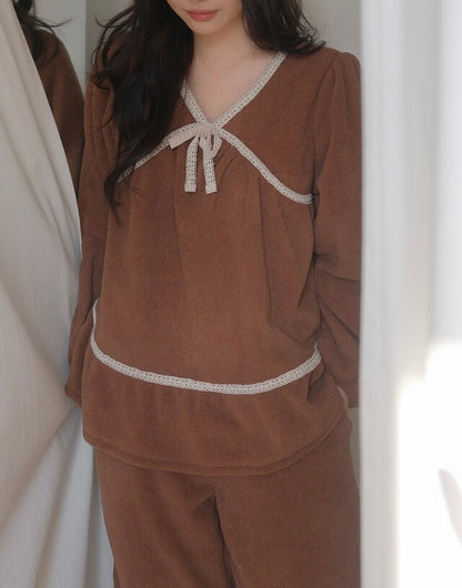 J'eu Rowney Lace Sleeping Pajama Set 4colors