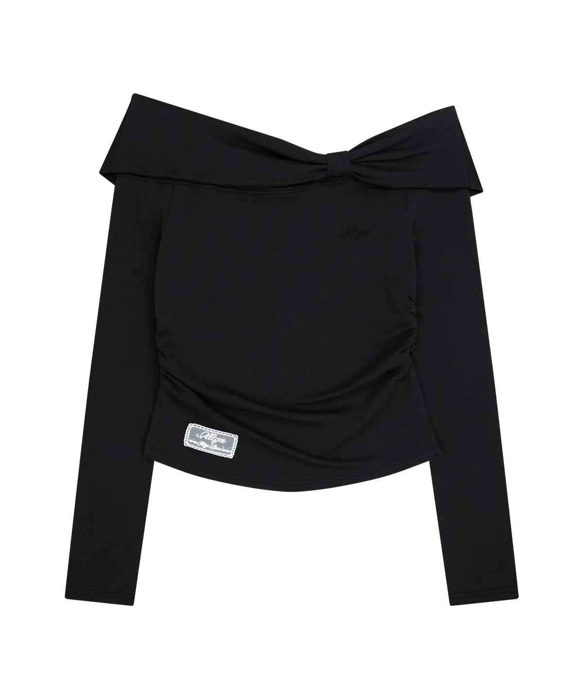 [illigo] BOW OFF SHOULDER LONG SLEEVE_BLACK