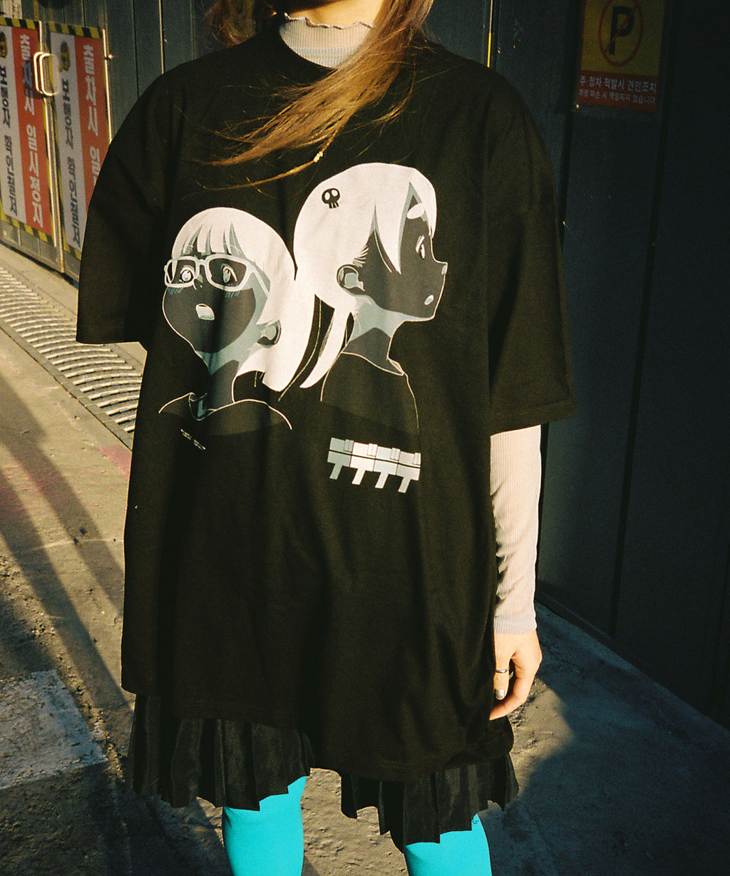 niceghostclub DEDEDEDE EXPRESSION BIGBIG TEE [BLACK]