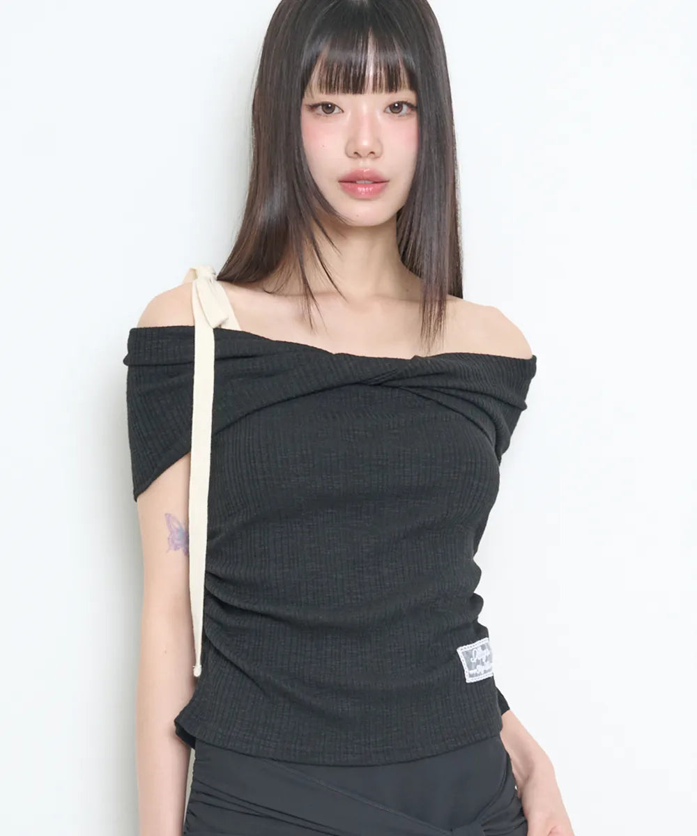 [ILLIGO] FLOW OFF SHOULDER TOP_4 COLORS