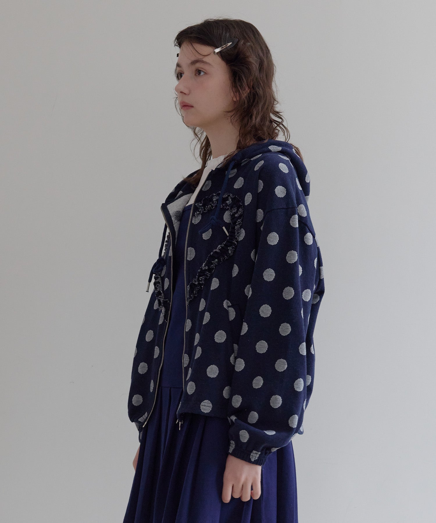 [Rei同款🎀] funfromfun FRILL HEART HOODIE DOT / 2COLORS