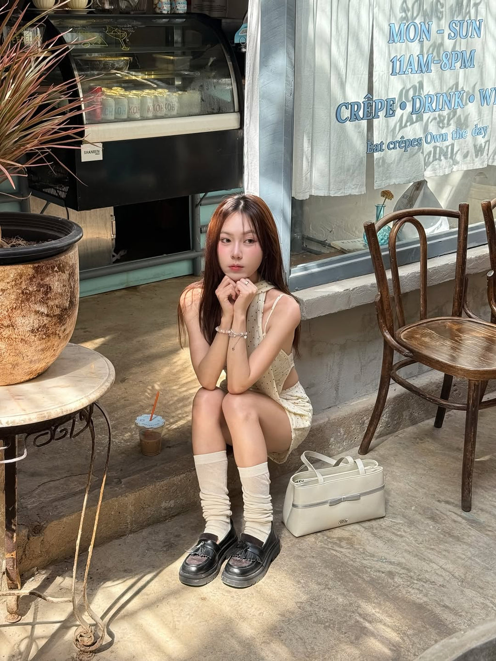 [香港現貨✨] [獨家代理🎀] Daisy Muse Ballerina Shoulder Bag - White Silver