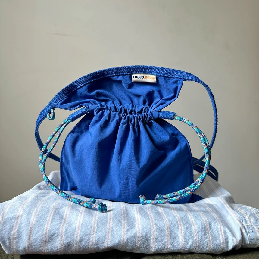 Drawstring Crossbody Bag / COBALT BLUE