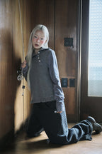 hugyourskin Flower button pola top (Brown)