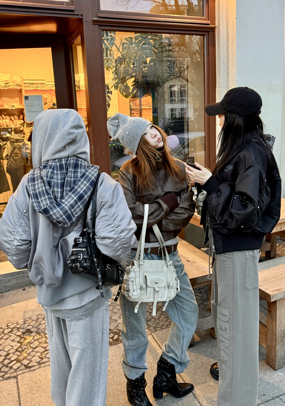 [DEINET] BELTED POCKET MINI SHOULDER BAG IN BEIGE