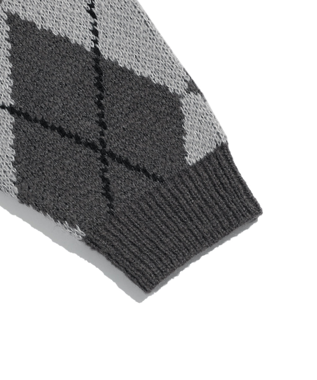 niceghostclub LITTLE GHOST ARGYLE KNIT
[CHARCOAL]