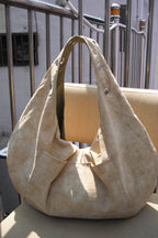 DEPC EYELET LEATHER BAG - LARGE (BUTTER)