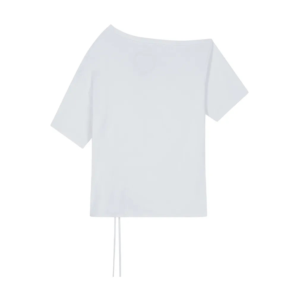 Illigo LOVE ONE SHOULDER OVERFIT T-SHIRT - White
