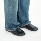 PAES Round Low Flat Mule - Black