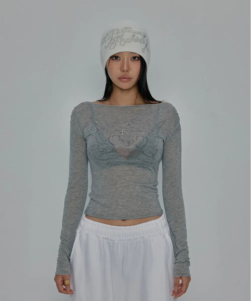 CROSS LETTERING BEANIE_WHITE