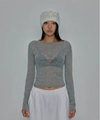 CROSS LETTERING BEANIE_WHITE