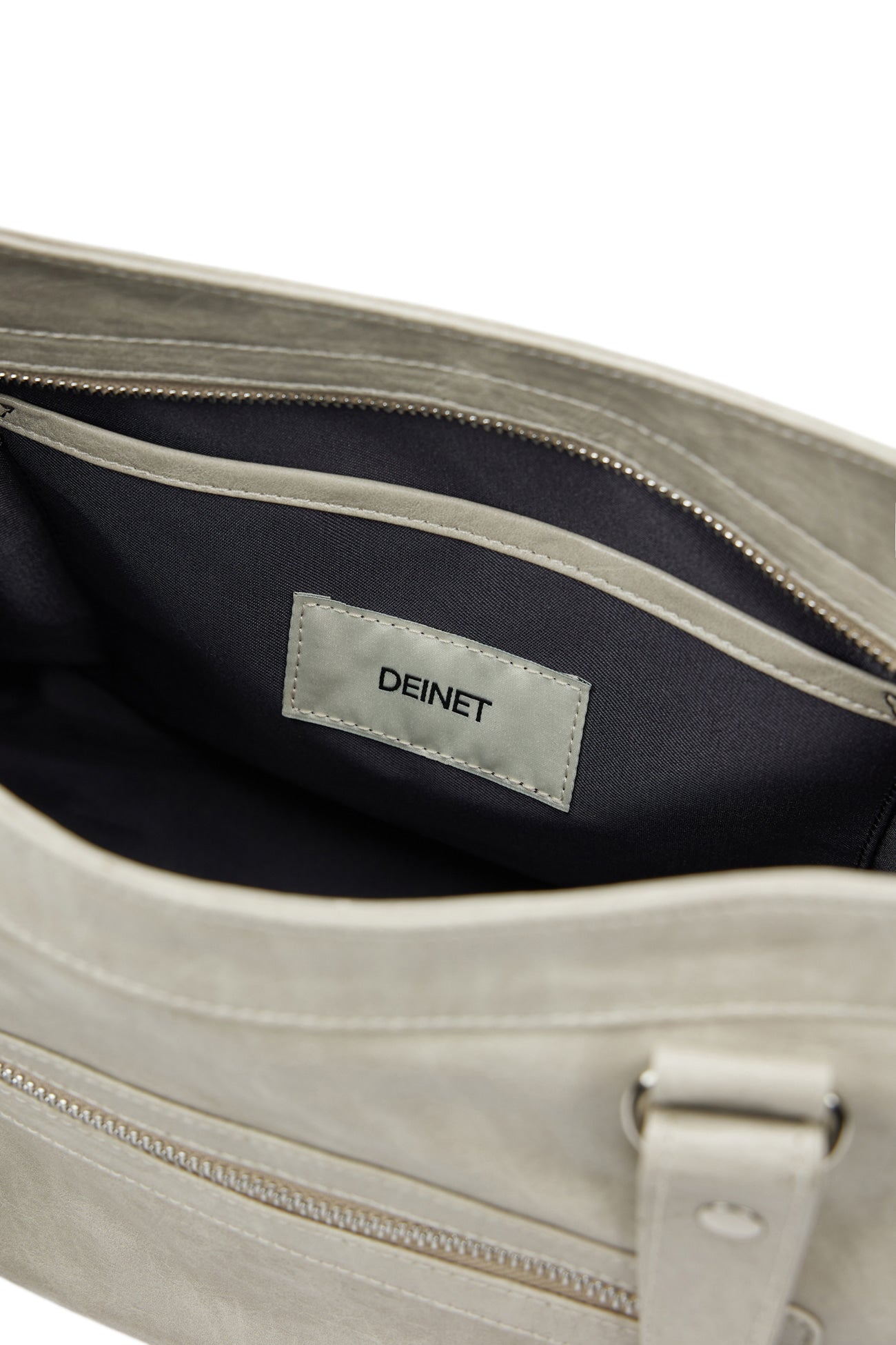 DEINET STUD POCKET BIG BAG IN ASH BEIGE