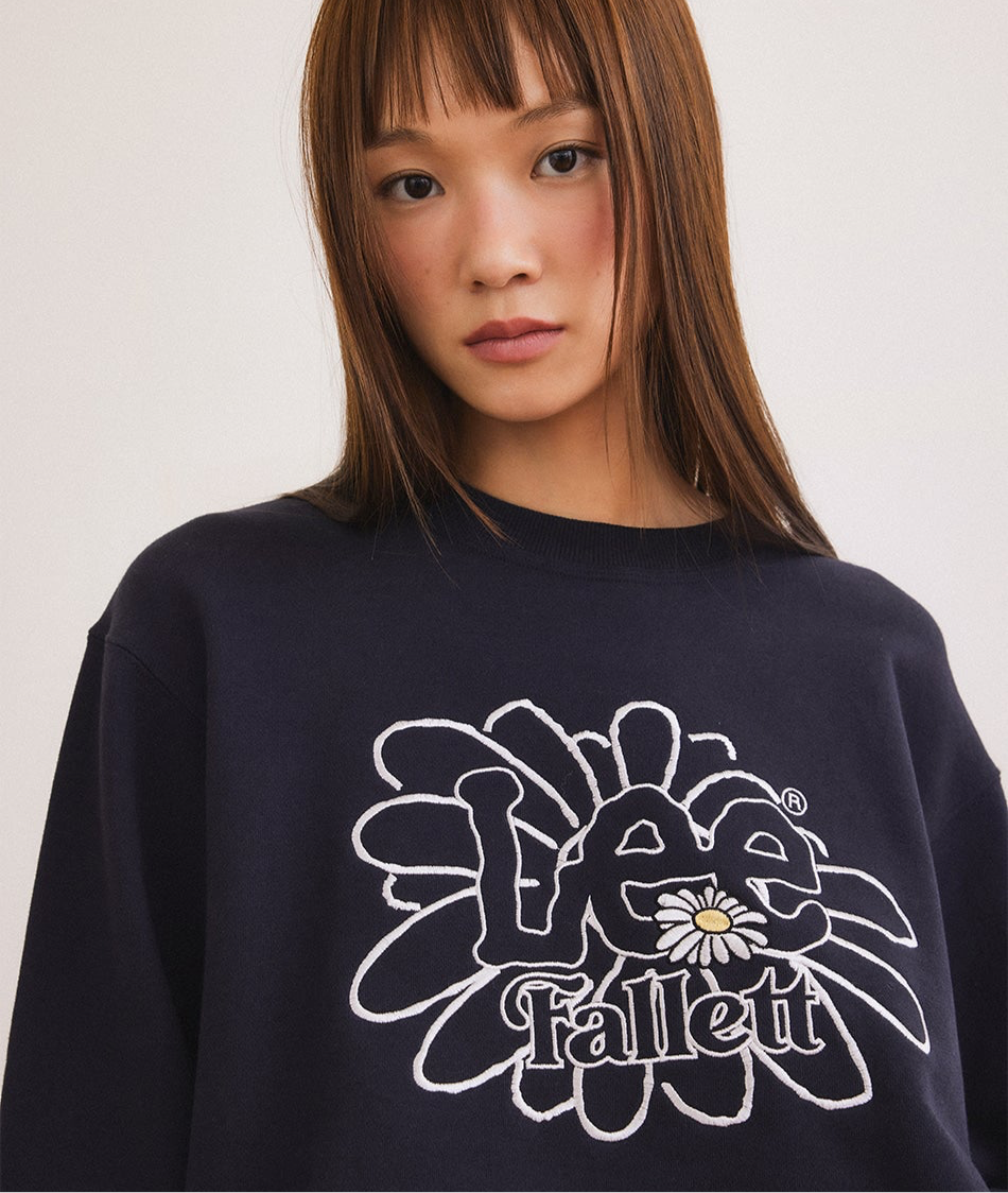 [Fallet x Lee] Sun Flower Sweatshirt / navy