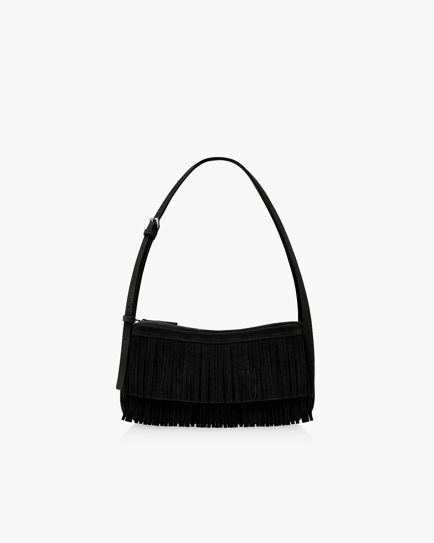 FINDKAPOOR MONO FRINGE BAG 24 - SUEDE BLACK