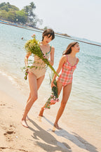APRILPOOLDAY CLAUDIA'S FOREVERY ONE SWIMSUIT / PINK TARTAN