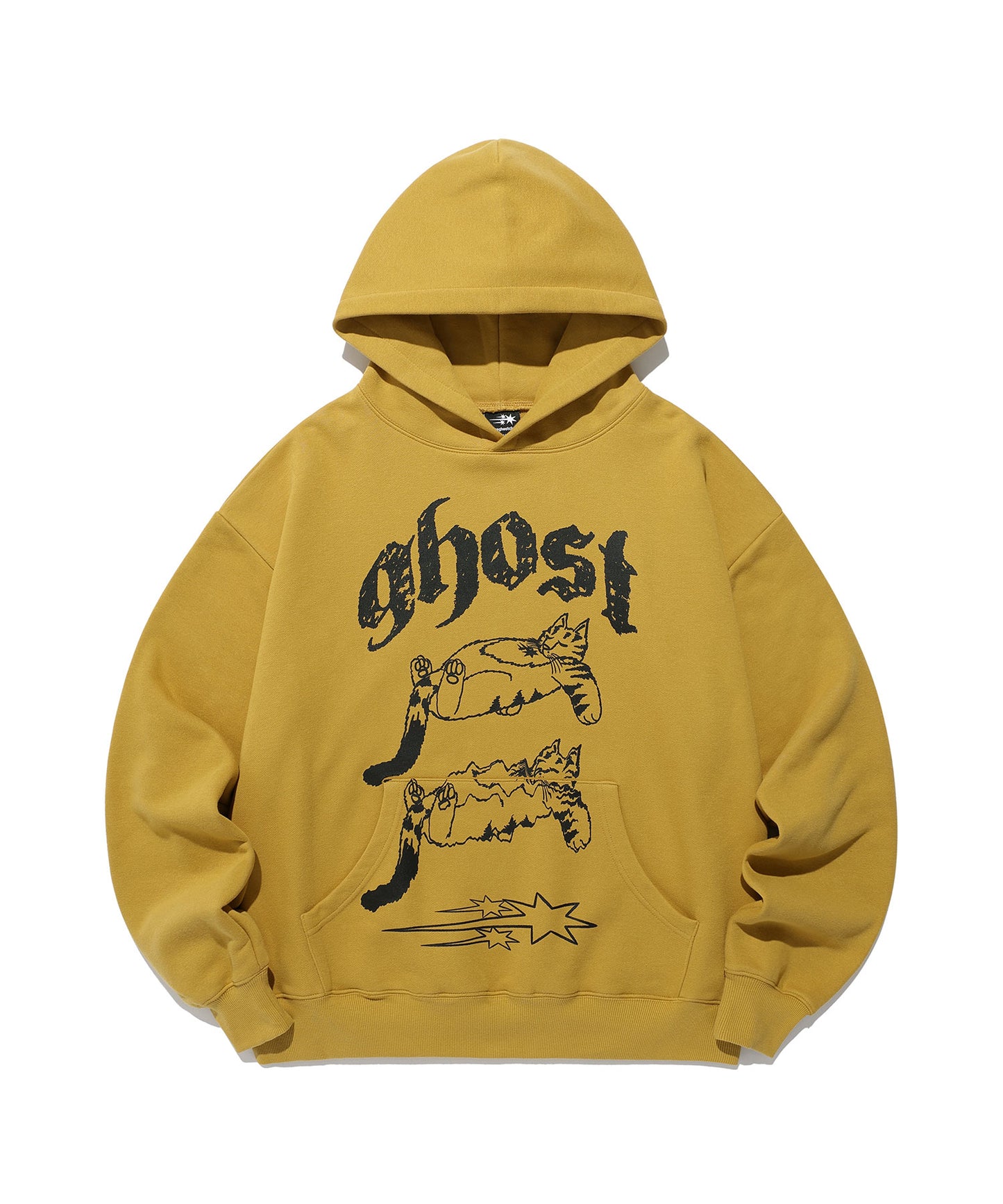 niceghostclub A FALLING CAT HOODIE [MUSTARD]