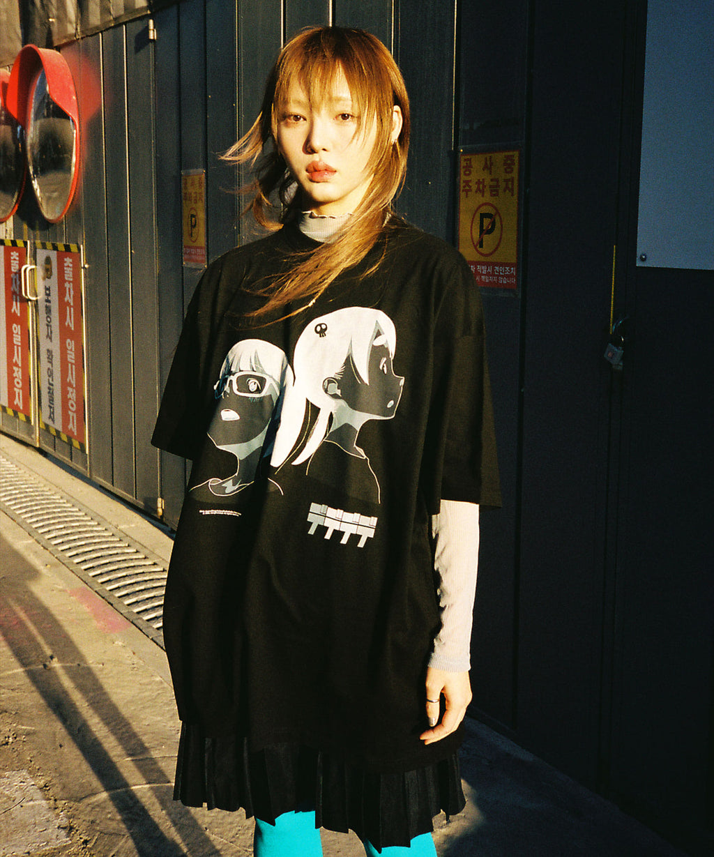 niceghostclub DEDEDEDE EXPRESSION BIGBIG TEE [BLACK]