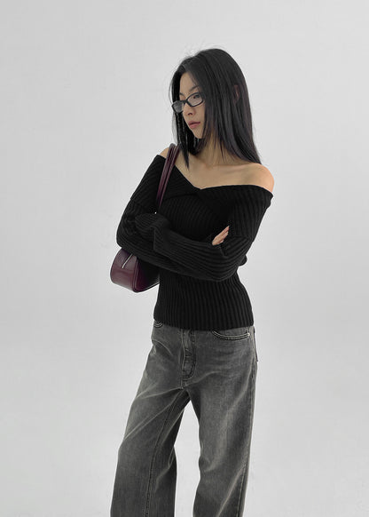 BLACKUP MADR Stella Off-Shoulder Knit / 2colors