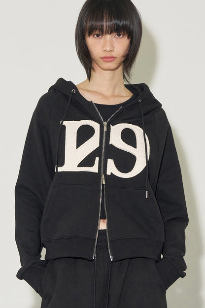 ILLIGO Logo Patch Hoodie Zip-Up / Black