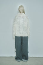 hugyourskin Popcorn knit zip-up (Butter)
