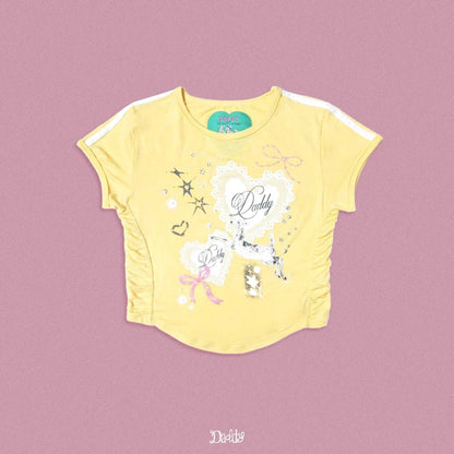 Daddy Dazzling Deer Crop Top - grey/yellow