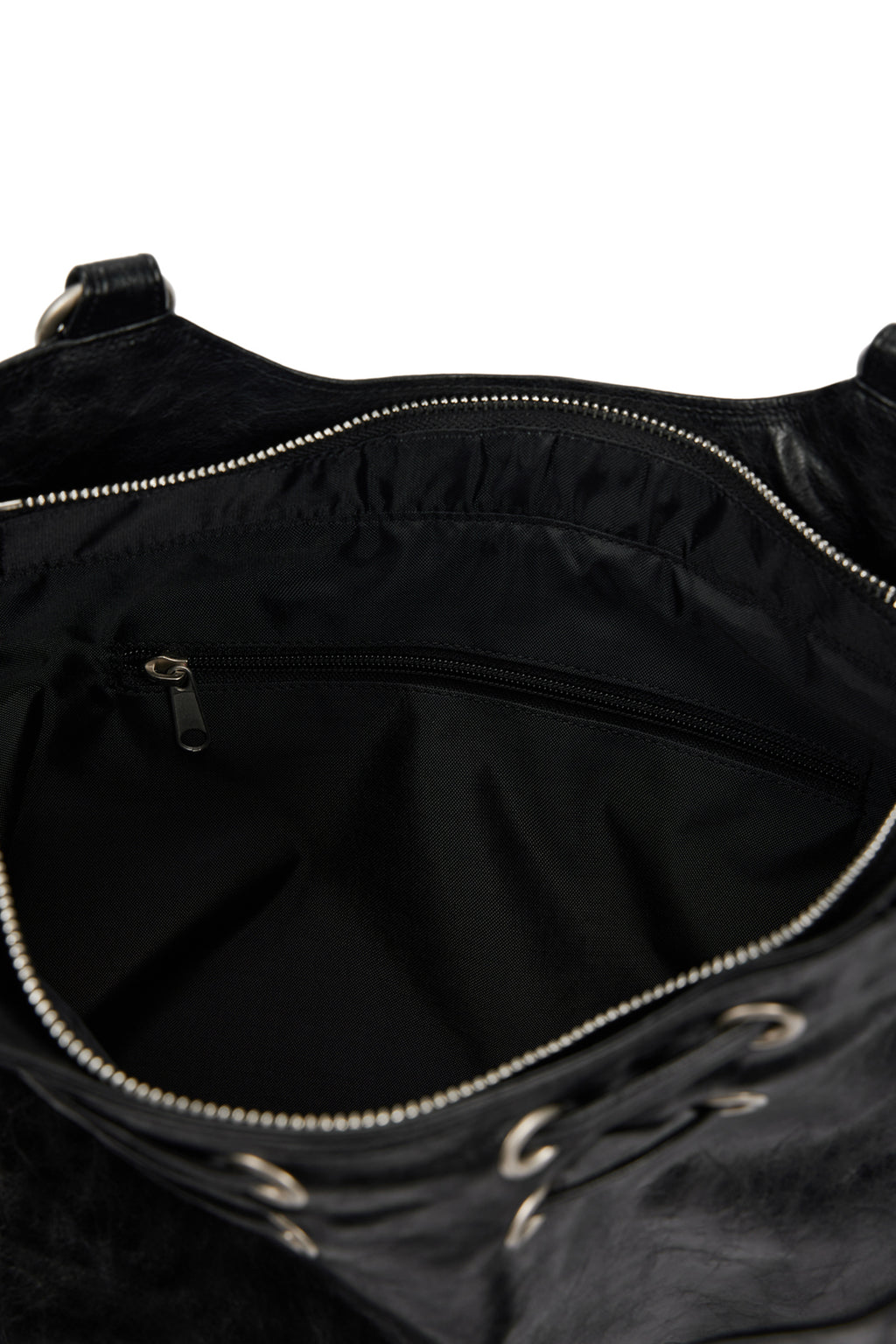 DEINET NEW STUD STRING BIG BAG IN BLACK