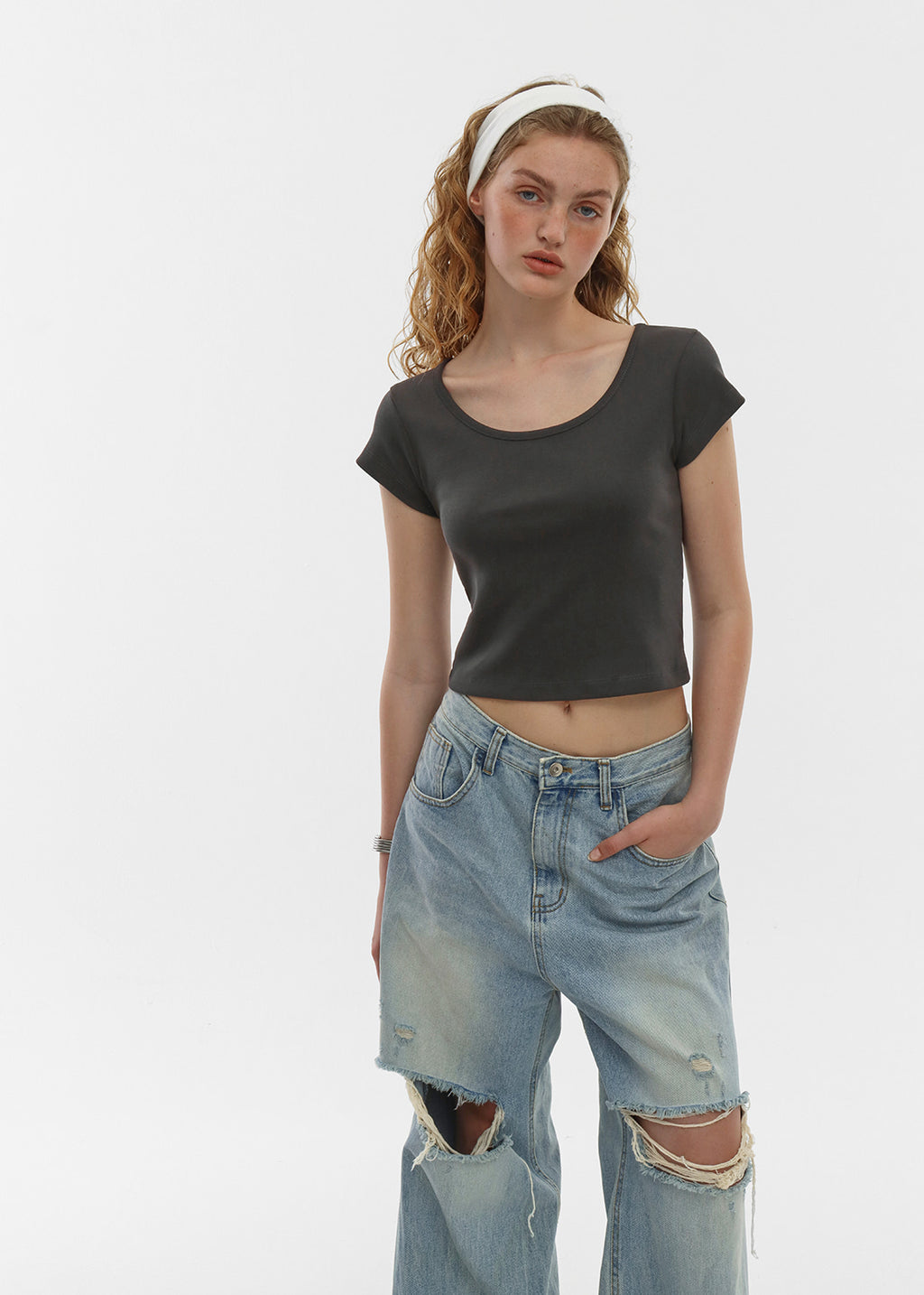 [韓國銷量破千][B-BASIC] Cool Standard U Neck Tee / 4colors