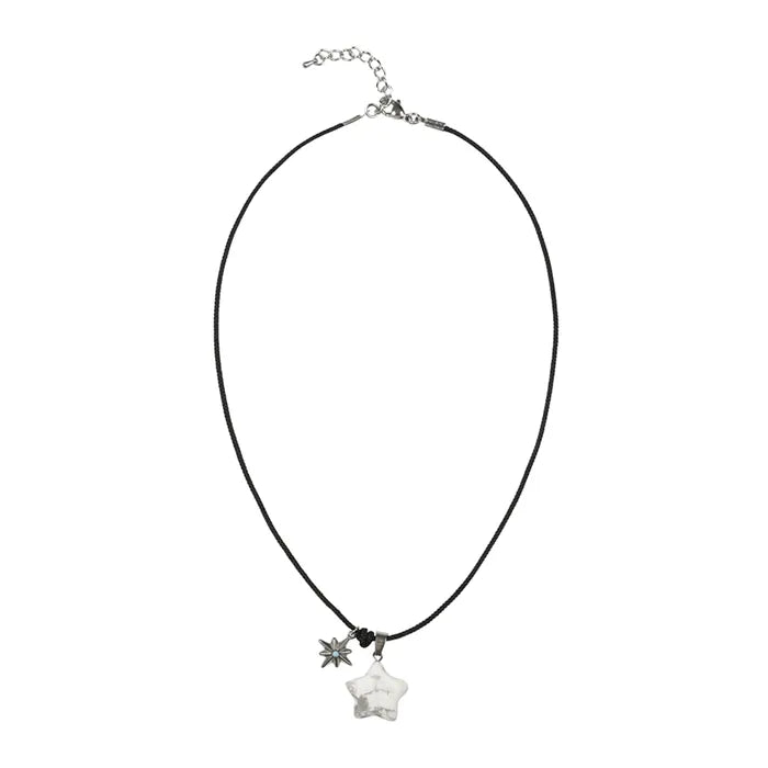 LSC Star Stone Pendant Necklace - White