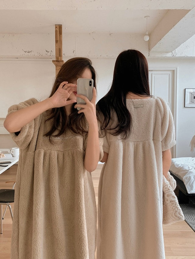 [韓國售出3000+⭐️] J'eu Teddy Short Sleeve Sleeping Dress Pajamas 2colors