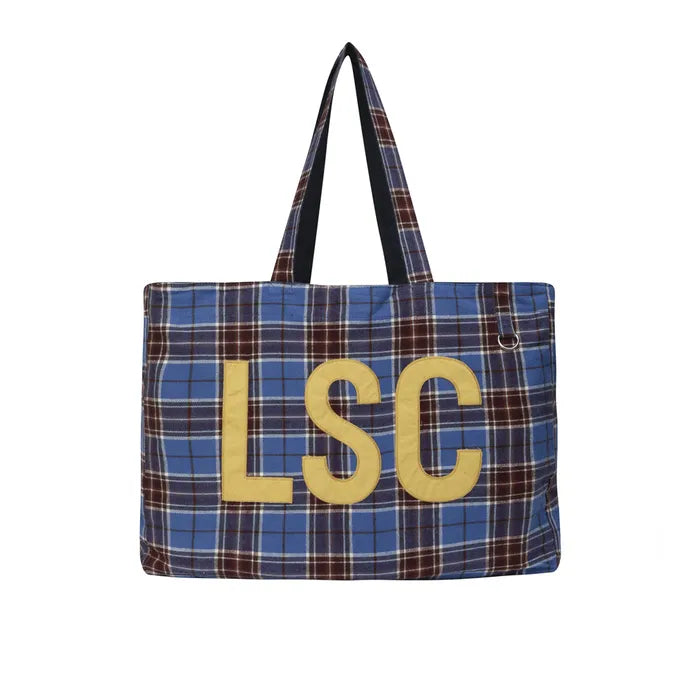 LSC Reversible Check Logo Big Eco Bag Navy