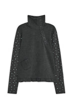 hugyourskin Flower button pola top (Charcoal)
