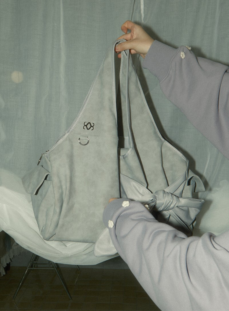 siweol Bow Shoulder Bag -  light grey