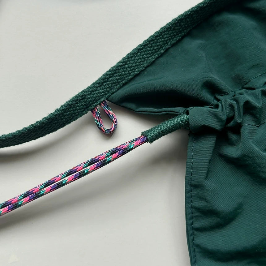 Drawstring Crossbody Bag / DEEP GREEN