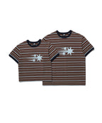 niceghostclub stripe 3star basic ringer tee [brown]