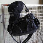 IUGA Studded Leather Mini Shoulder Bag (Black)