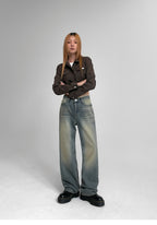 韓國製造 Best Wide Denim Pants / Light