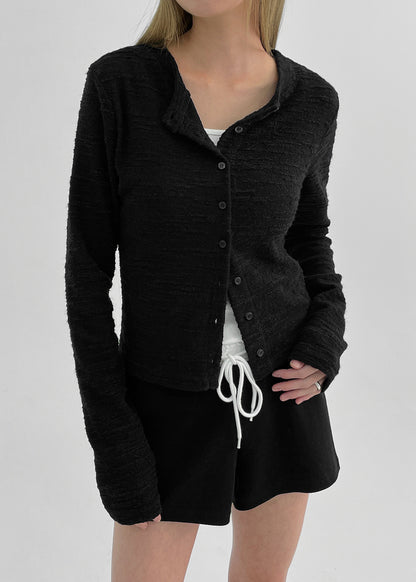 BLACKUP MADE TWEED CARDIGAN / BLACK