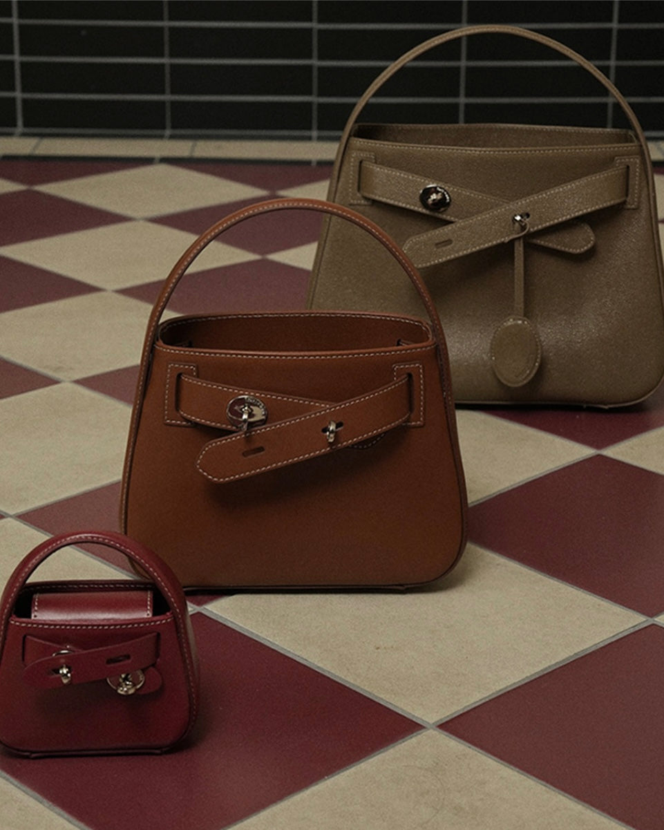 [100%牛皮] THE OFTN TILT ETAUPE M GOLD/SILVET