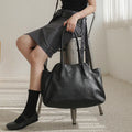 IUGA Bread Leather Shoulder Bag (Black)