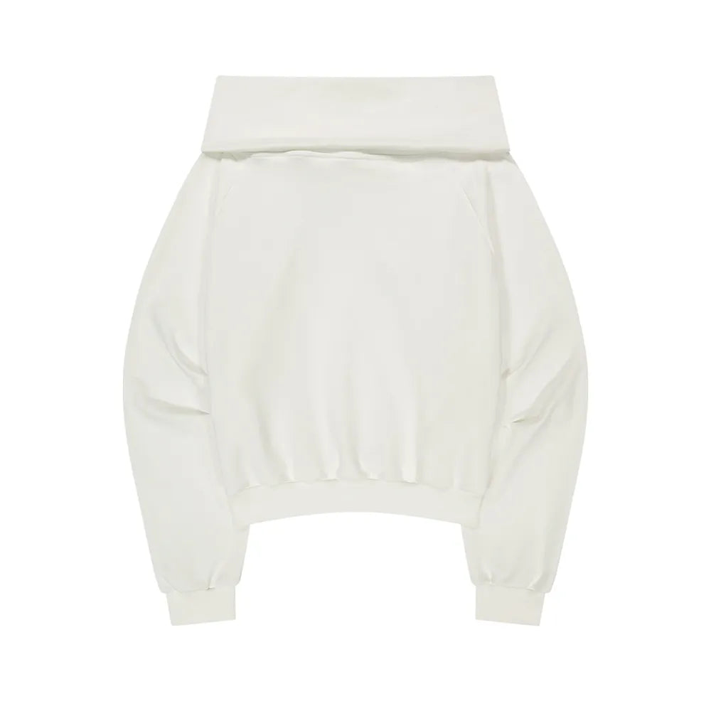 ILLIGO PURE BOW OFF SHOULDER SWEATSHIRT WHITE